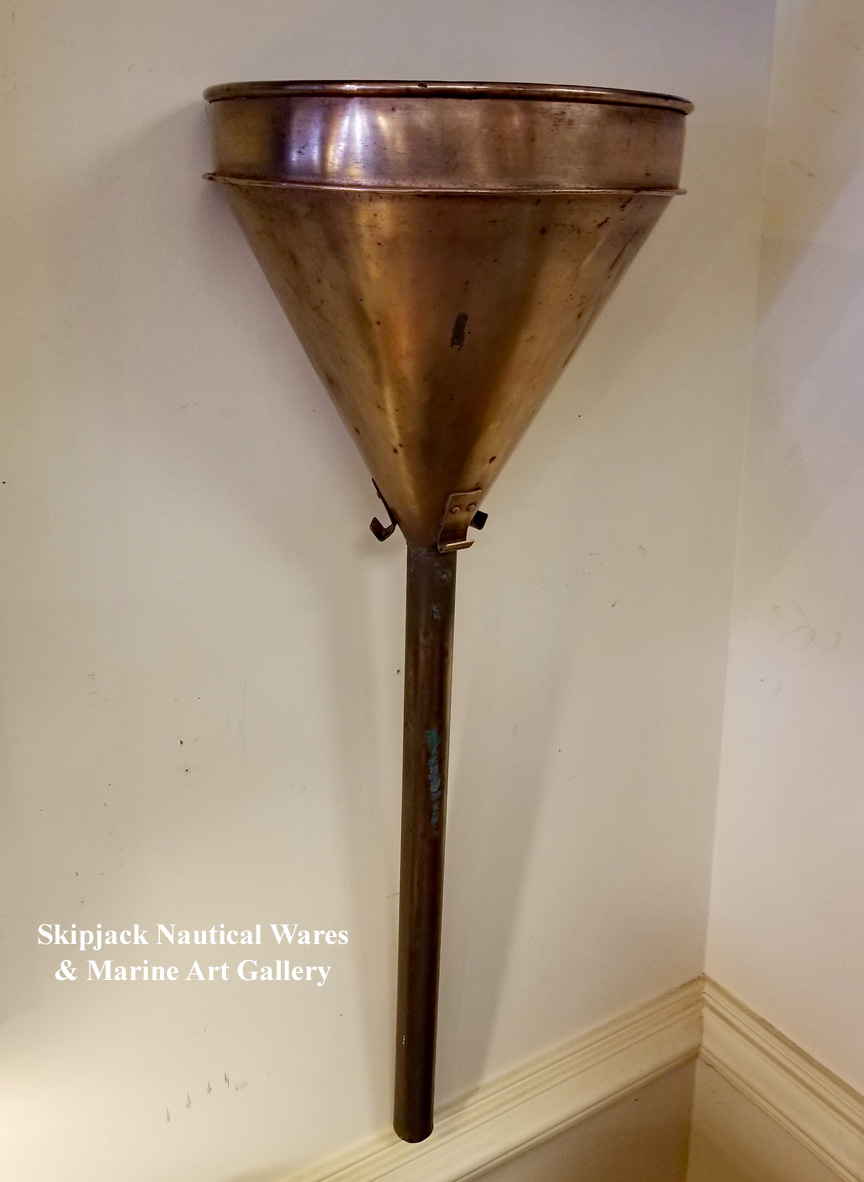 Antique Copper Motor Yacht Fuel Funnel: Skipjack Nautical Wares