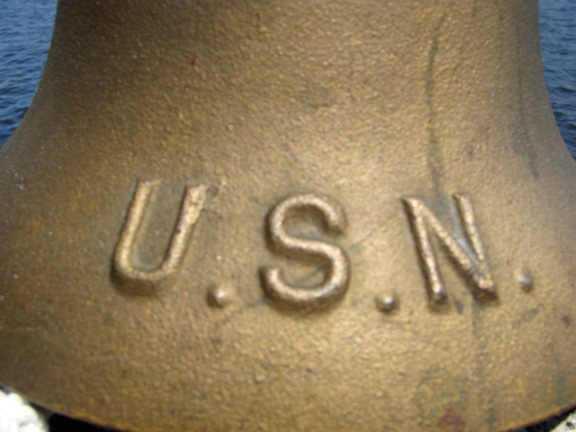 Original U.S. WWII U.S.N. Marked Cast Iron Navy Quarterdeck Bell