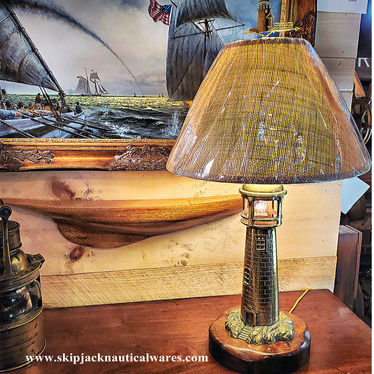 Coastal Lamp Sea Fishing Pole Table Lamp