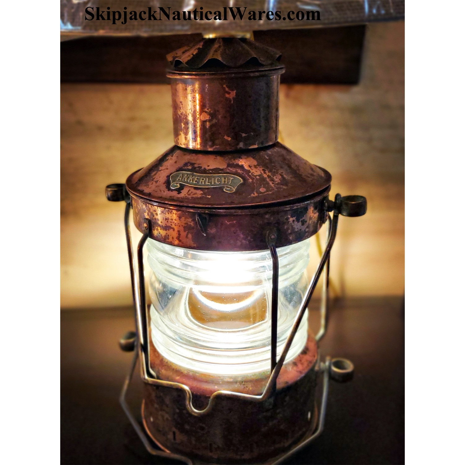 Copper (Ankerlicht) Anchor Lantern Nautical Table Lamp- Lamps & Lighting:  Skipjack Nautical Wares