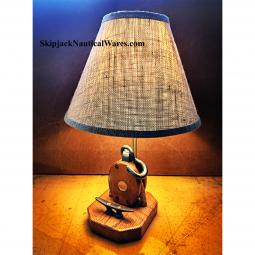 Vintage Block and Cleat Nautical Table or Desk Lamp