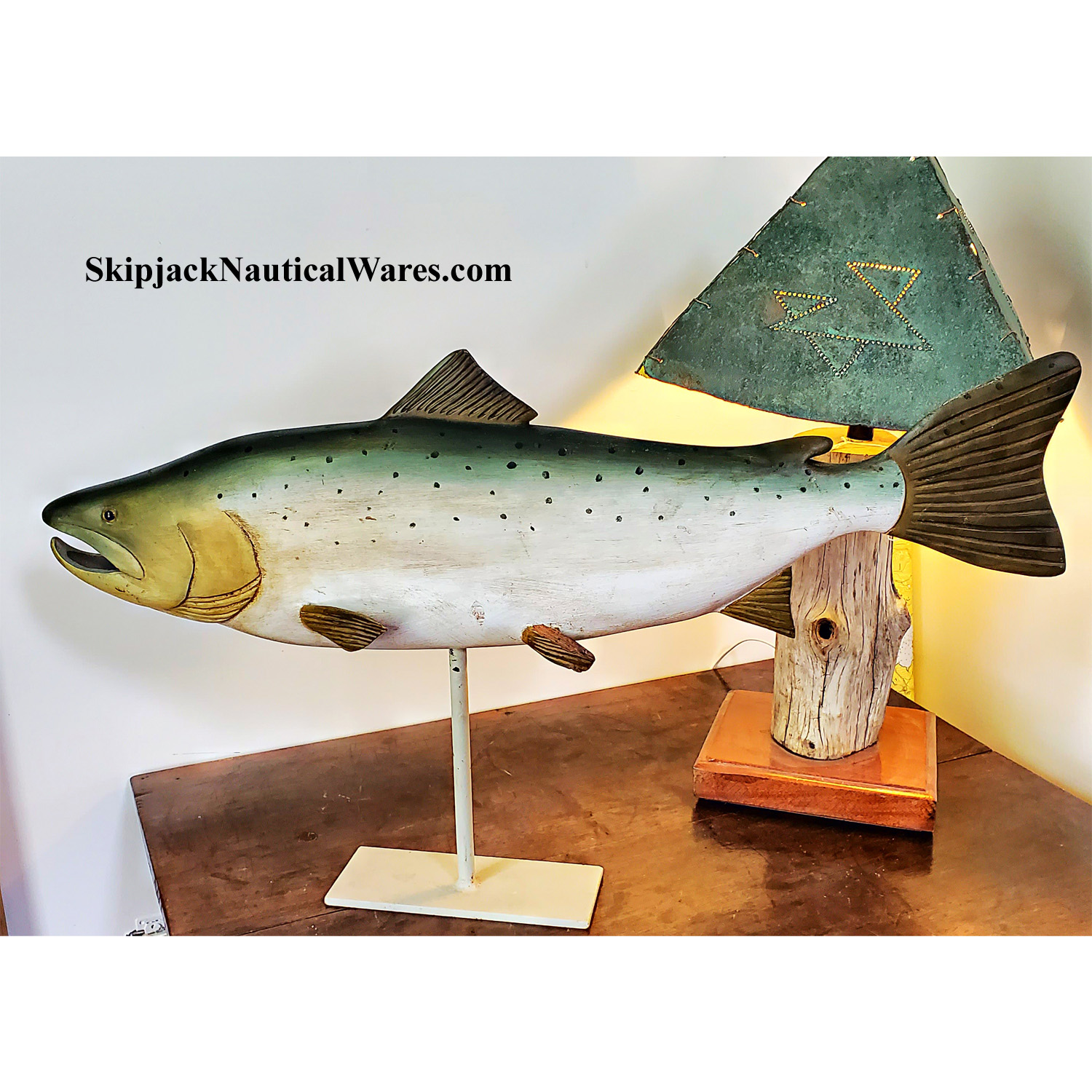 Rare carved trout creel, Emile Robichaud, Medway,  Maine.