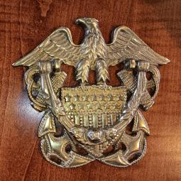 U.S. Navy Officer's Crest Solid Brass Door Knocker, vintage