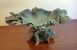Footed Porcelain Oyster Bowl by Kevin Collins