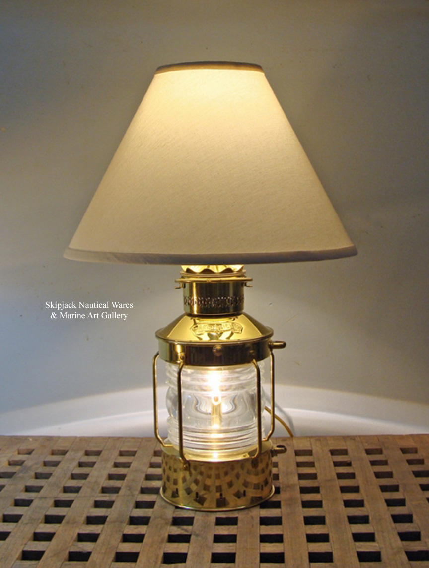 marine signal ship's lantern table lamp, retro 50s nautical style