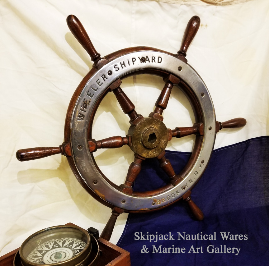 Vintage Ships Wheel- Work Boat or Yacht Wheel -- 26 diam.: Skipjack  Nautical Wares