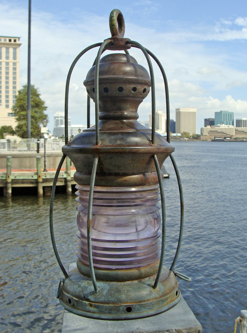 Ship Lantern Lamp Anchor Nautical Brass Oil Maritime Boat Light Antique  Hanging