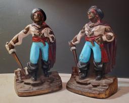 Nautical Bookends- Pirate With Treasure Chest