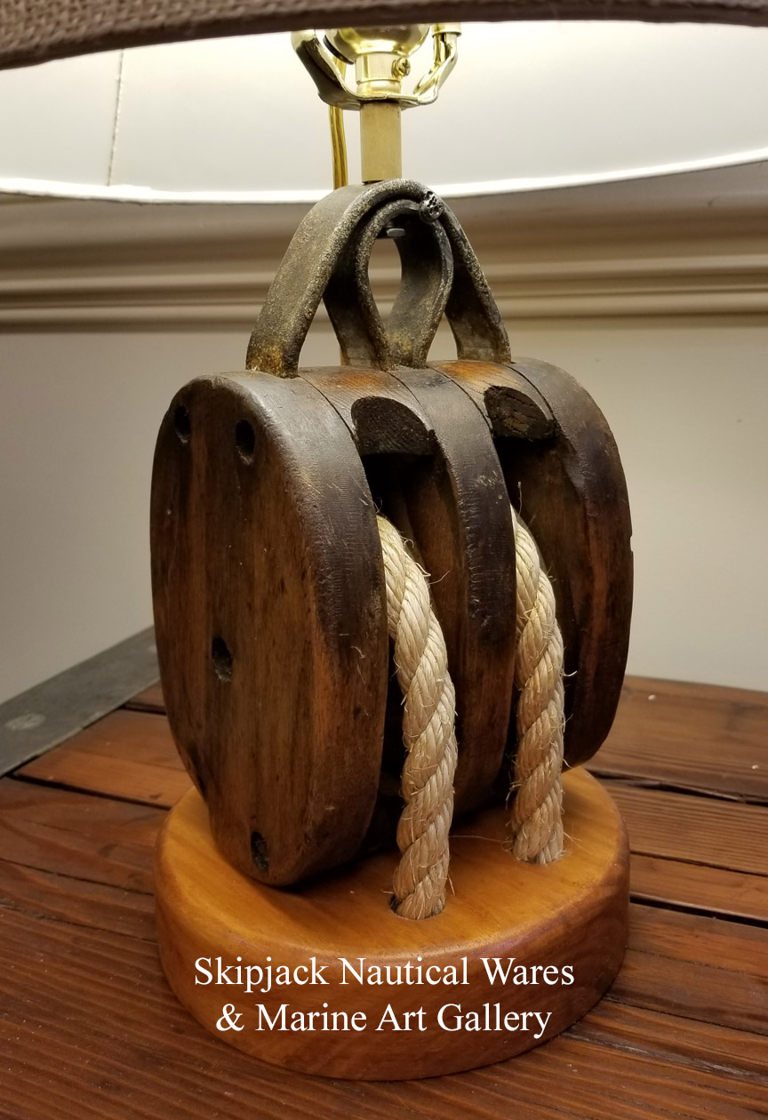 Carved Wood Koi Fish Table Lamp: Skipjack Nautical Wares