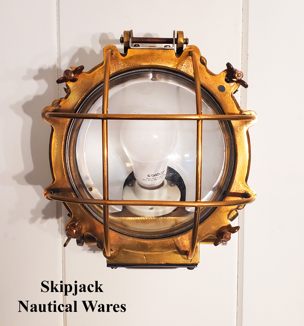 Oval Brass Bulkhead Light (new): Skipjack Nautical Wares